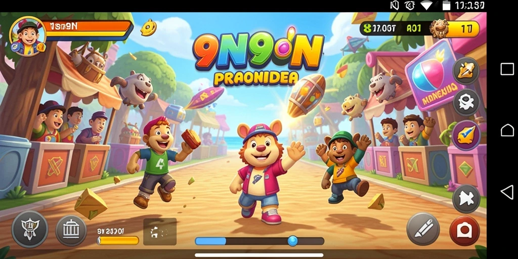 Tampilan gameplay seru dari 9N9N, penuh tantangan dan kesenangan.