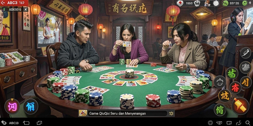 Tangkapan layar permainan QiuQiu yang menarik dan seru.