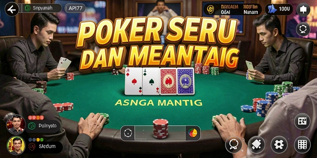 Tampilan gameplay Poker yang mengasyikkan di API77.