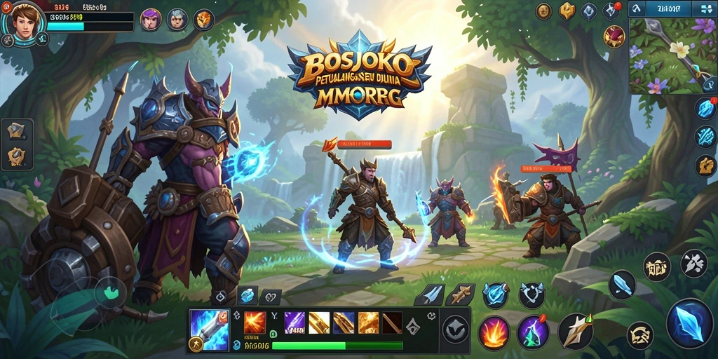 Tampilan menarik dari gameplay MMORPG di BOSJOKO dengan aksi seru.