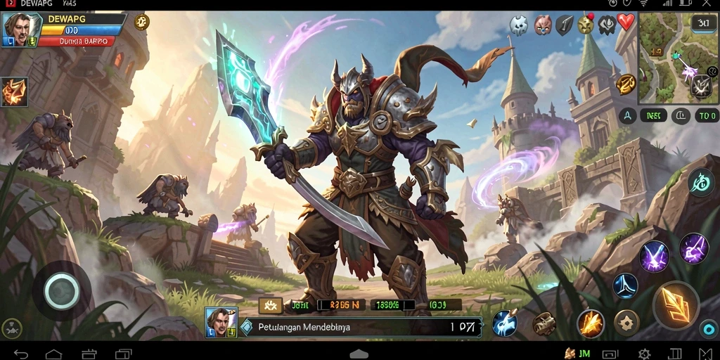 Tampilan aksi seru dalam gameplay DEWAPG ARPG.