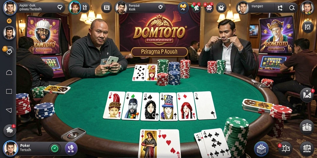 Screenshot menampilkan gameplay seru Poker di DOMTOTO.