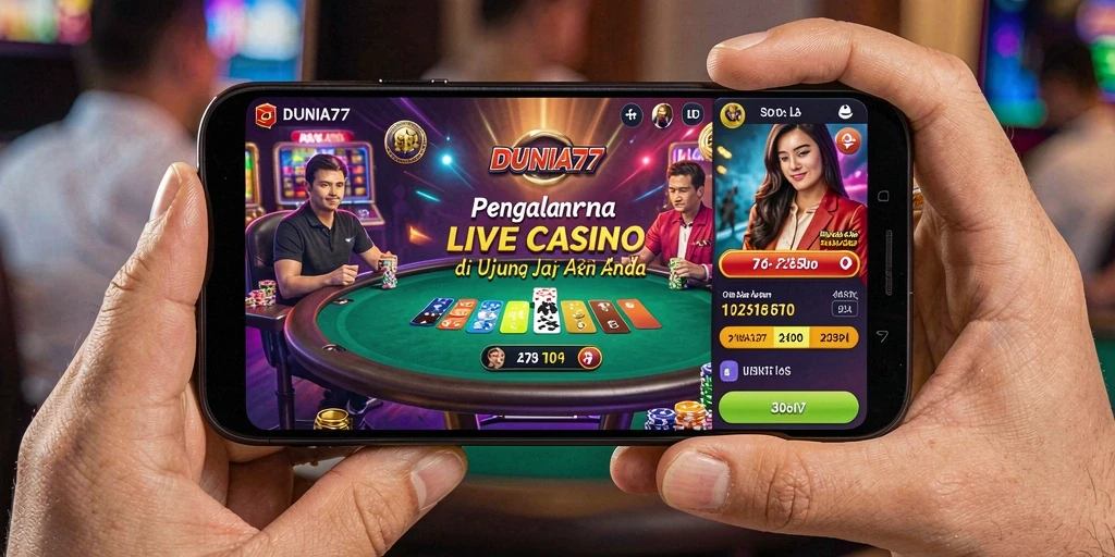 Tampilan menarik gameplay Live Casino di DUNIA77.
