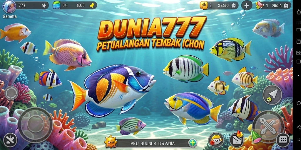 Screenshot gameplay DUNIA777 menampilkan aksi menembak ikan yang seru.