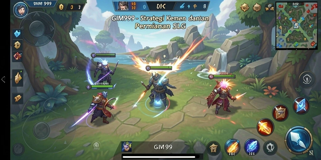 Tampilan gameplay GIM999 yang menegangkan dan strategis.