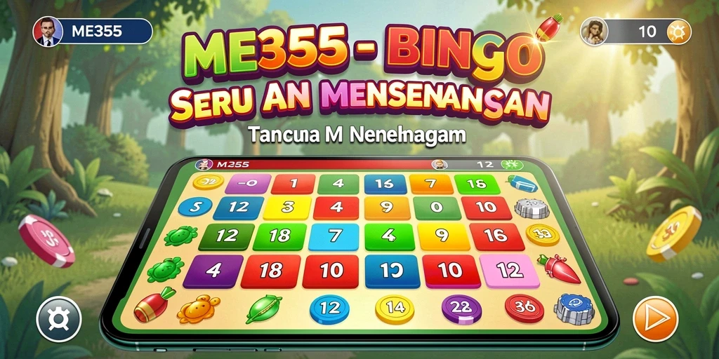 Tampilan gameplay seru dari ME355 yang menghadirkan permainan Bingo.