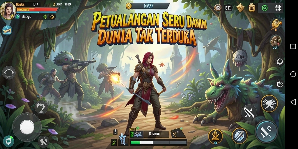 Screenshot gameplay NV77 menampilkan petualangan epik yang mendebarkan.
