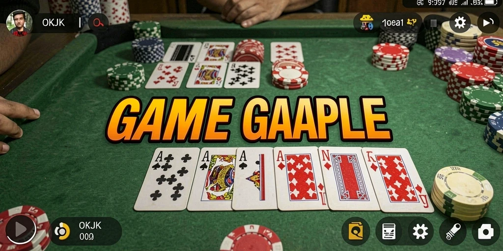 Tampilan gameplay Gaple yang seru dan interaktif di OKJK.