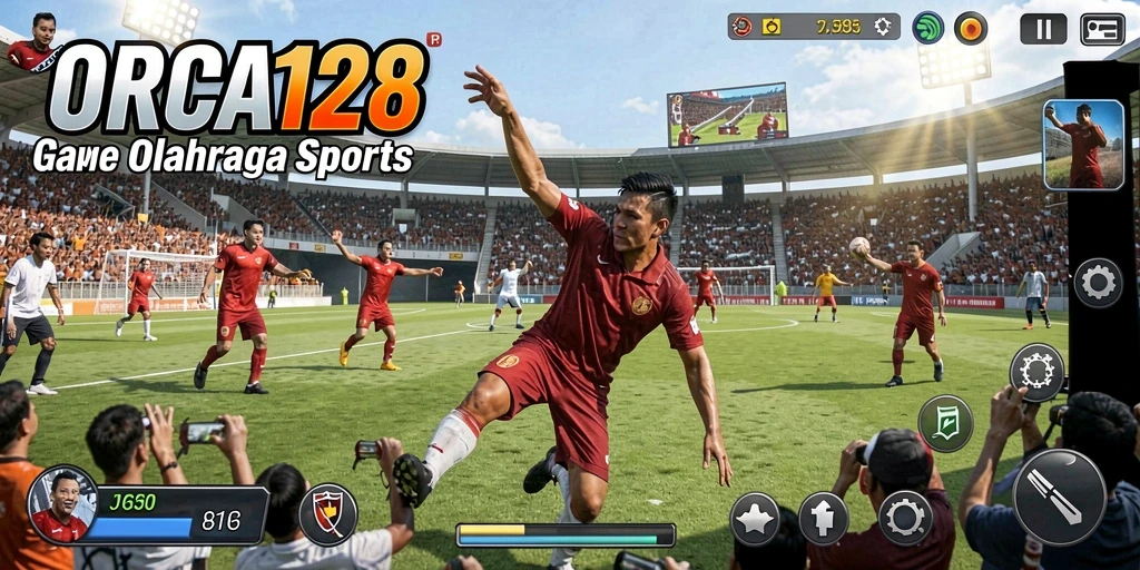 Gameplay seru olahraga dalam ORCA128 dengan grafis menarik.