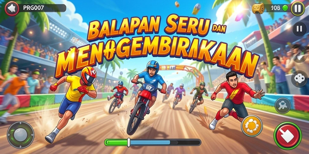 Tampilan gameplay balapan yang memukau di PRG007.