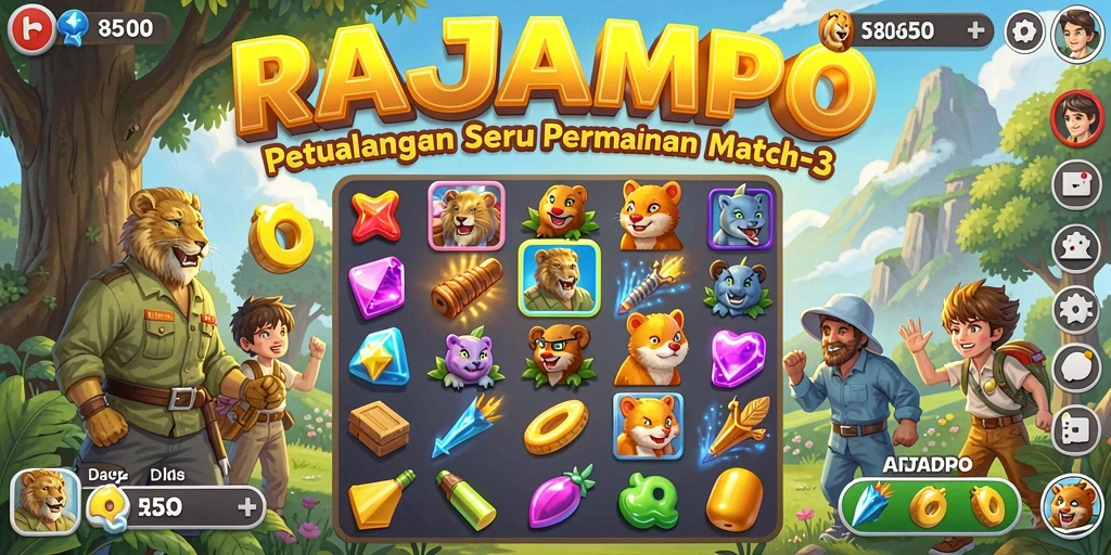 Tampilan gameplay seru dan penuh warna di RAJAMPO.