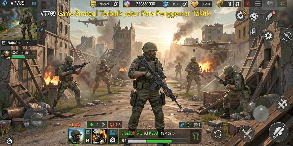Screenshot utama VT789 menampilkan aksi strategi yang mendebarkan.