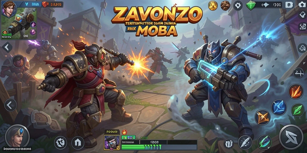 Gameplay seru ZAVONZO dalam pertempuran MOBA.